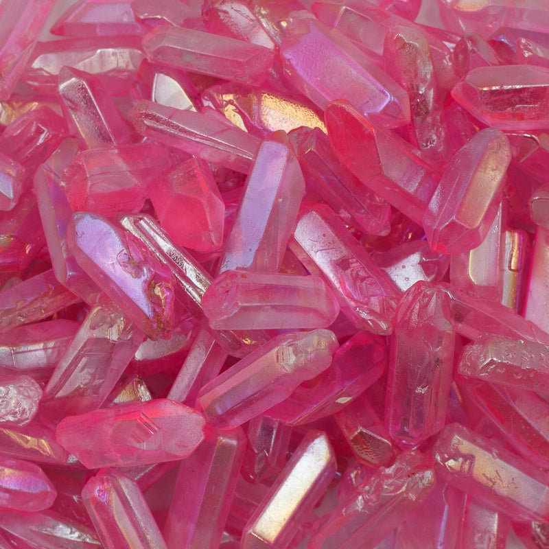 Hot Pink Aura Quartz Crystal Points 100gm (3.52oz)